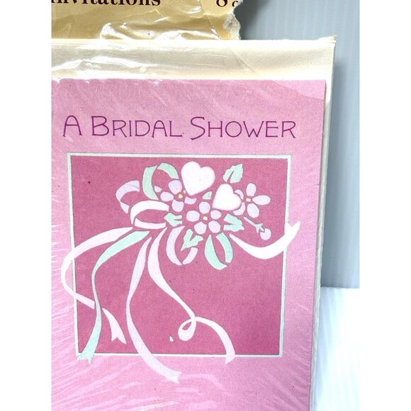 Vintage Hallmark Bridal Shower Invitations Pack of 8 Wedding Party Cards NEW - Picture 2 of 3